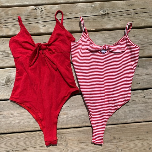 Bundle of two Ardene red/white body suits - Picture 1 of 6